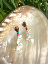 Lade das Bild in den Galerie-Viewer, Baroque Keshi Pearl Earrings, Freshwater Pearl Gold Dangle Drop Earrings
