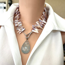 Lade das Bild in den Galerie-Viewer, Spectacular Purplish Long Stick Biwa Pearl Necklace, 18&quot;
