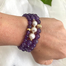 Charger l&#39;image dans la galerie, Amethyst Bracelet in 6 or 8mm, 14K GF, 7&quot;
