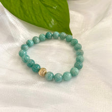 Lade das Bild in den Galerie-Viewer, Green Amazonite Stretch Bracelet in 6 or 8mm, 14K GF, 7&quot;
