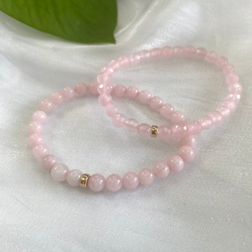 Rose Quartz Stretch Bracelet in 6mm