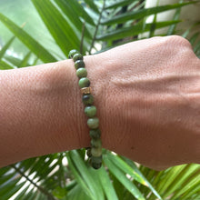 Load image into Gallery viewer, Chrysoprase Stretch Bracelet in 6mm, Green Gemstone Bracelet, Gold Filled, 7&quot;in
