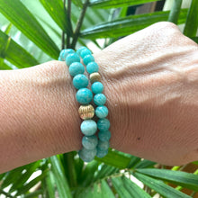 Lade das Bild in den Galerie-Viewer, Green Amazonite Stretch Bracelet in 6 or 8mm, 14K GF, 7&quot;
